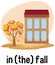 English prepositions of time with fall seasons scene