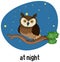 English prepositions of time with night scene