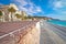 English promenade famous walkway and beach in city of Nice, French riviera