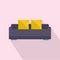 English roll sofa icon, flat style