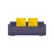 English roll sofa icon, flat style