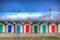 English seaside beach huts in HDR