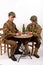 An English soldier and an American soldier playing cards