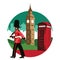 English soldier,red telephone box and big ben,famous landmark an