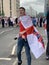 English supporters with England flags at Wembley stadium ahead of the match against Italy