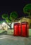 English telephone box on a summer night