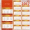 English template wall quarterly calendar 2017