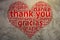 English Thank you - Heart shaped word cloud, Grunge Background