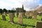 English village church graveyard