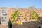 English walled garden with Pumpkins