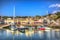 English west country Padstow harbour Cornwall England UK with boats in brilliant colourful HDR