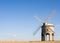 English windmill in summer with blue skies