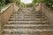 Engllish country house, ancient stone steps. worn