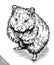 Engrave ink draw hamster illustration