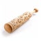 Engraved Floral Pattern Wooden Rolling Pin - Sculptural Aesthetics