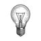 Engraved Light Bulb lamp sketch vector