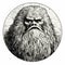Engraved Lowbrow Art Strong Facial Expression Of A Bearded Sasquatch