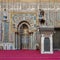 Engraved Mihrab niche and wooden Minbar Platform at the Mosque and Madrassa School of Sultan Hassan, Cairo, Egypt