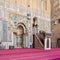 Engraved Mihrab and wooden Minbar - Platform - at the Mosque and Madrassa of Sultan Hassan, Cairo, Egypt