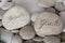 Engraved Pebble With German Words For Joy And Happiness