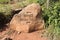 Engraved rock used as directional sign at Monks Cowl