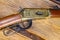 Engraved Vintage Rifle on Old Western Wood