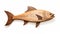Engraved Wooden Fish Precisionist Style Caricature Sculpture