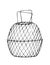Engraving of a net for catching crabs. A realistic illustration of a fishing net. Black and white drawing