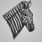 Engraving style zebra head. African horse in sketch style. Vector illustration.