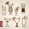 Engraving vintage hand drawn vector cocktail alcoh
