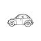 Engraving vintage hand drawn vector retro car. Pen Sketch wheeled transport illustration.