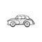 Engraving vintage hand drawn vector retro car. Pen Sketch wheeled transport illustration.