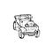 Engraving vintage hand drawn vector retro car. Pen Sketch wheeled transport illustration.