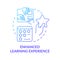 Enhanced learning experience blue gradient concept icon