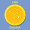 Enigma Coin cryptocurrency blockchain icon. Virtual electronic, internet money or cryptocoin symbol, logo