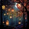 Enigmatic Allure: Mysterious Lanterns Casting Intriguing Shadows