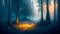 Enigmatic Druid Forest: A Mystical Journey Illuminated by Fireflies and Lanterns