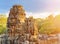 Enigmatic face-towers of Bayon temple in Angkor Thom, Cambodia
