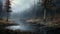 Enigmatic Forest: A Conceptual Digital Art Depicting A Post-apocalyptic Landscape