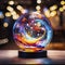 Enigmatic Lensball: Exploring the Shimmering Crystal Ball with Abstract Colorful Blurs. Generative AI