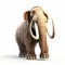 Enigmatic Mammoth: A Colorized 3d Cartoon On White Background