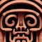 Enigmatic monkeyg God. Captivating closeup of Mayan totem head. Fictional image in ancient ethnic style. AI-generated
