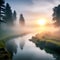 Enigmatic Mornings: Mystical Foggy Landscape