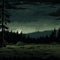 Enigmatic Night: A Captivating Abstract Forest in the Storm