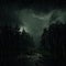 Enigmatic Night: A Captivating Abstract Forest in the Storm