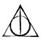 The Enigmatic Trio: Charcoal Illustration of the Deathly Hallows Symbol