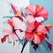 Enigmatic Tropics: Digital Illustration With Light Crimson And Light Azure Flowers