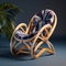 Enigmatic Tropics: Striped And White 3d Chair Model