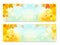 Enjoy Autumn Sales Banners with Colorful Leaves.