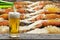 Enjoy beer with grilled giant shrimp.